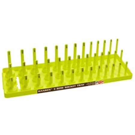 Hansen Global Hansen Global HR38083 0.37 in. Drive 3 Row Metric Socket Holder; HV Yellow HR38083